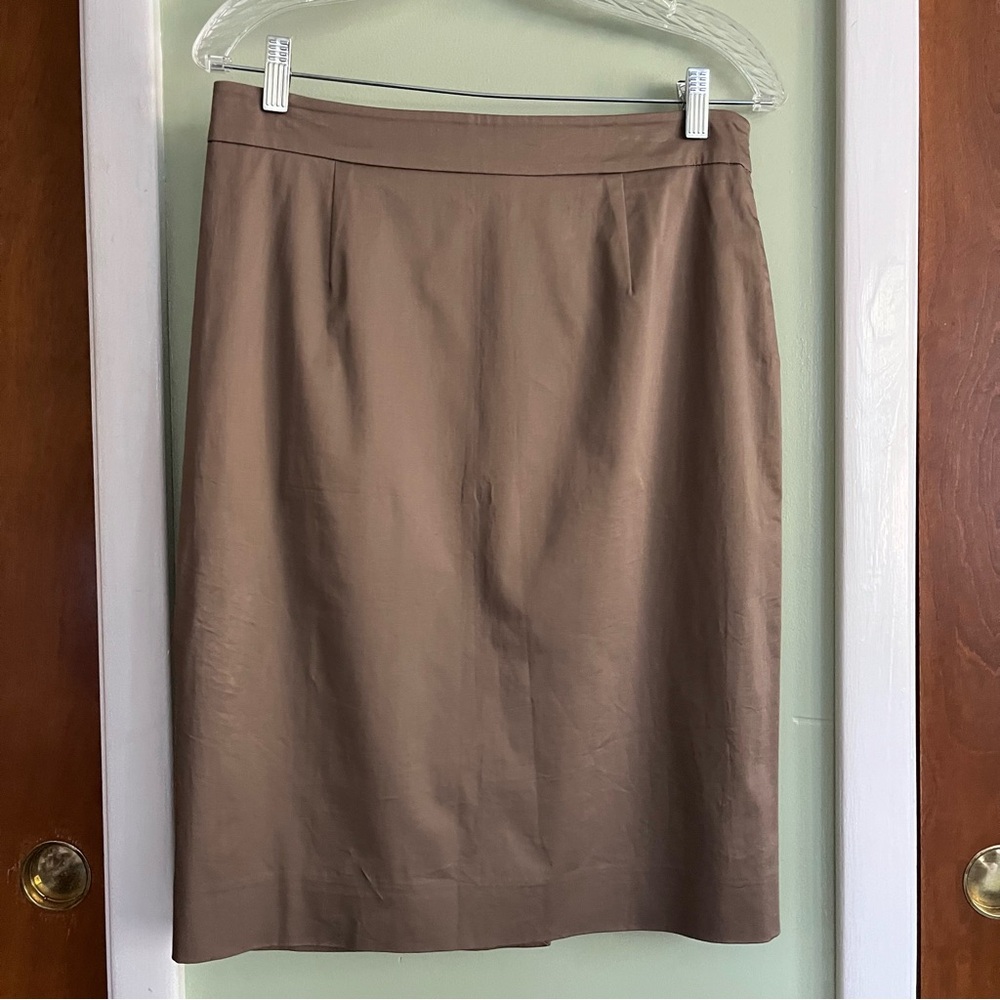 Moschino Cheap & Chic Tan/Khaki Cotton Stretch Lined Pencil Skirt Women's 8 EUC